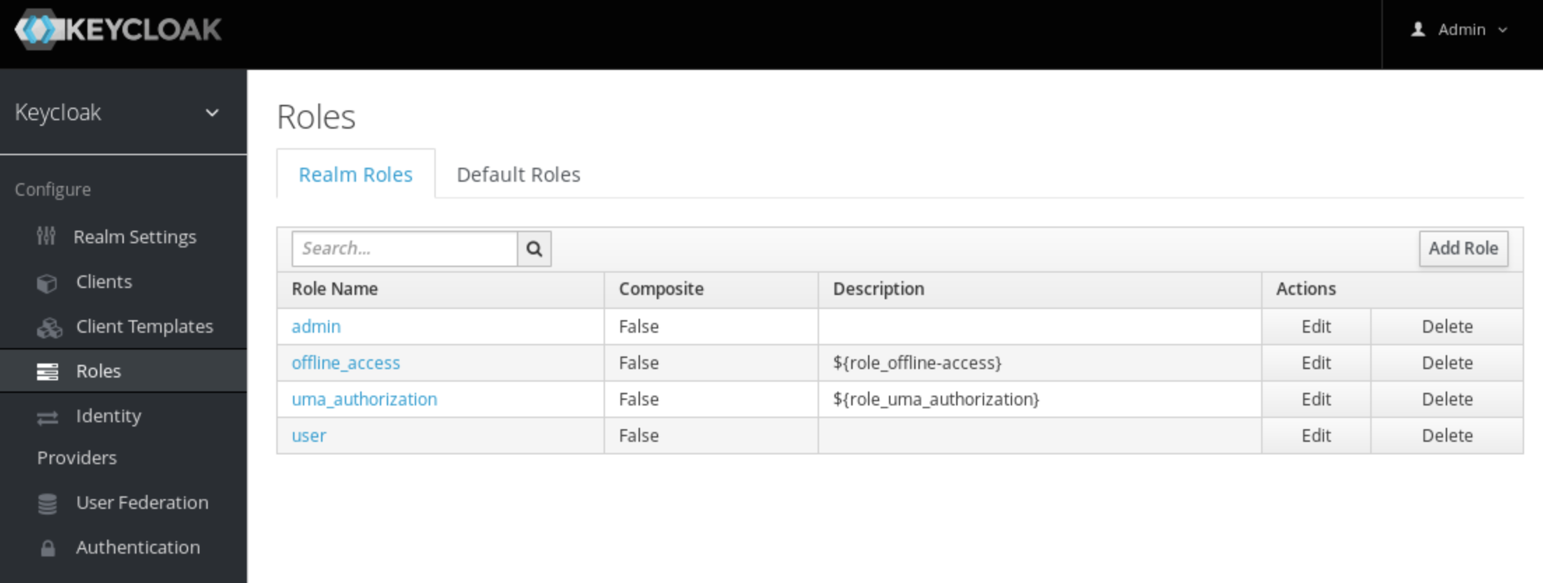 Keycloak Roles UI